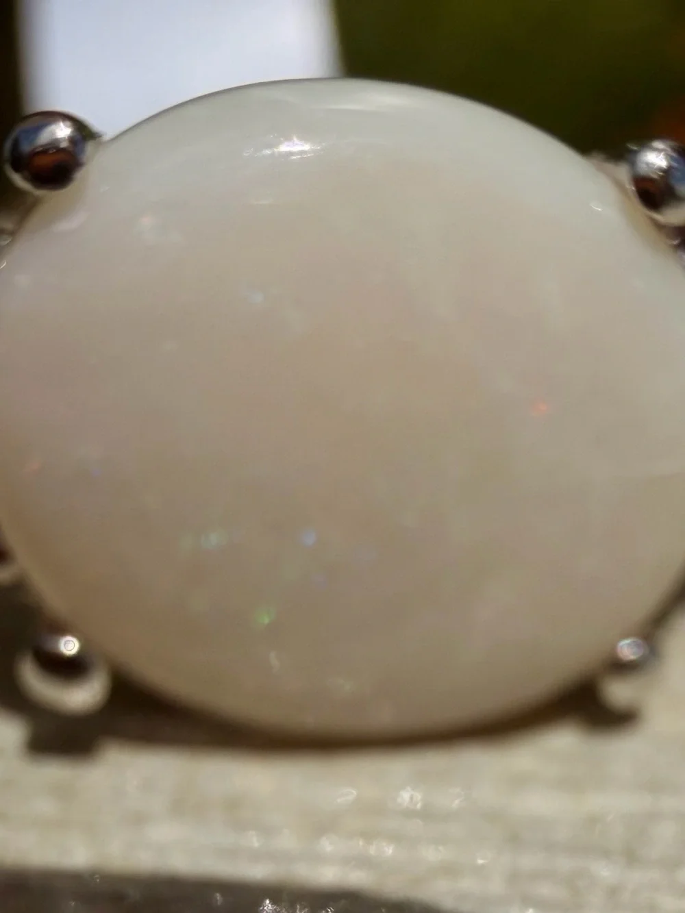 2.80 CTW White Opal Garnet Sterling Silver Ring Size 8 AA Gemstones